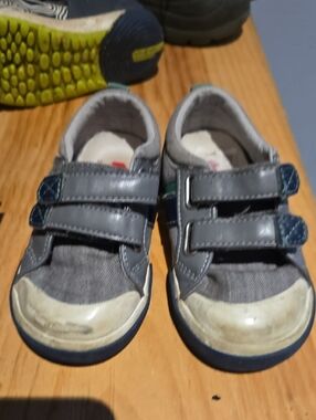 See Kai RUN Gray and Navy Velcro Sneakers